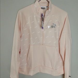 Puma Rosewater 1/2 Zip Pullover Terry Sweater NWT